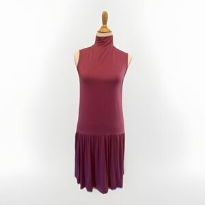 Cynthia Rowley Mulberry (Marsala) Sleeveless Shift Midi Dress Size Small